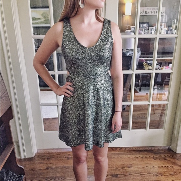 Soprano Silver Sparkly Skater Dress - Picture 1 of 5